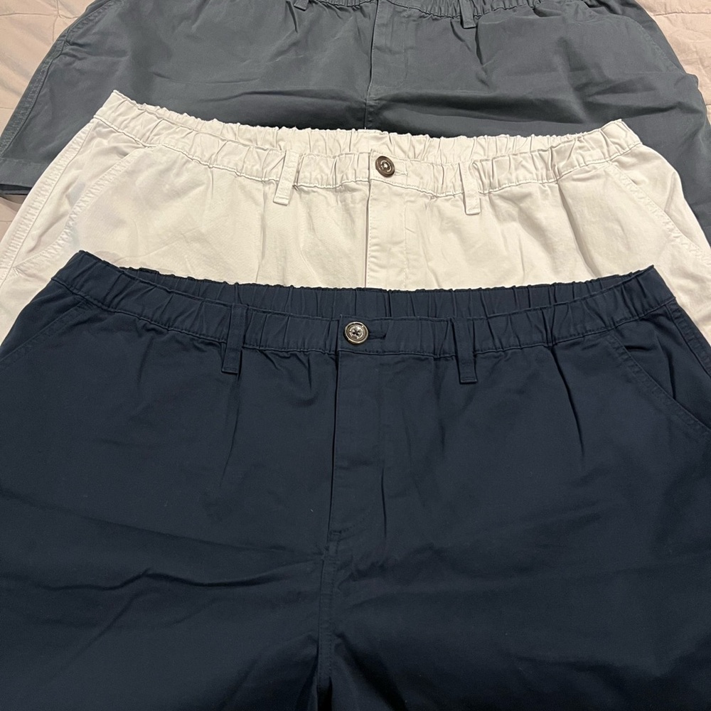 Chubbies Elastic Waist Shorts - navy, light grey, and charcoal 4 inch inseam 3XL